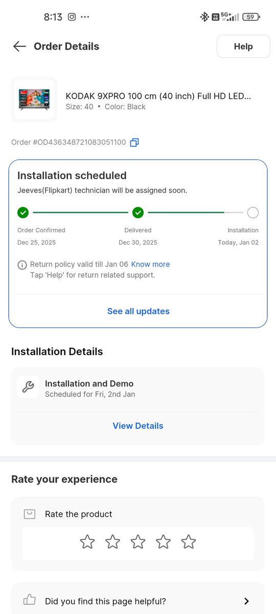 Shivaindia1995's tweet photo. Hey @flipkartsupport are you only relying on an dumb AI assistant? The installation of my TV is still pending on the 5th day.  No communication! No contact! 
Help chat giving me dumb options again and again. This is how you build the customer base? Pathetic service. https://t.co/5eu056NChN