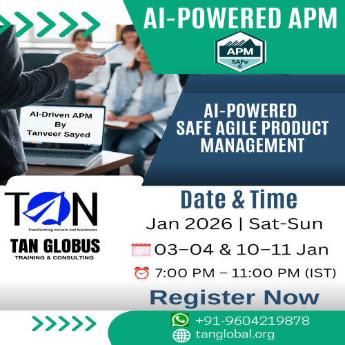 tanveermsayed's tweet photo. 🚀 AI-Powered Product Management – Skill Future
AI-enabled PMs are in huge demand.
Upgrade your Product mgmt skills: AI-Powered SAFe APM.
📅 Jan 2026 | 03–04 &amp; 10–11 Jan
⏰ 7–11 PM (IST)
👉 Register
📲 +91-9604219878 | 🌐 https://t.co/yghWdHq3ZP
AI won’t replace PMs. AI-PMs will. https://t.co/A6yYOxTubG