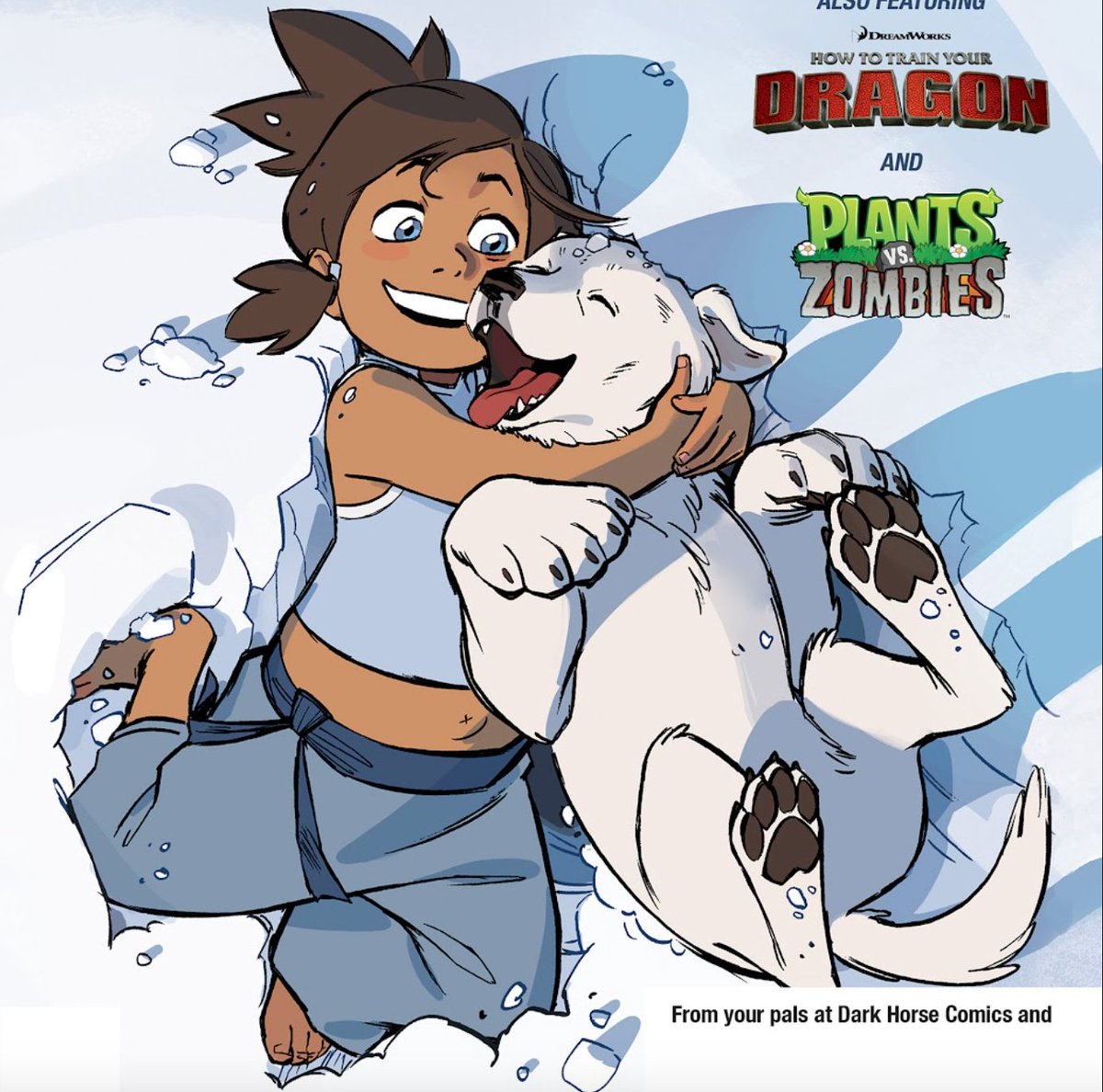 lok_repository's tweet image. Baby Korra and Naga cover for the first TLOK FCBD