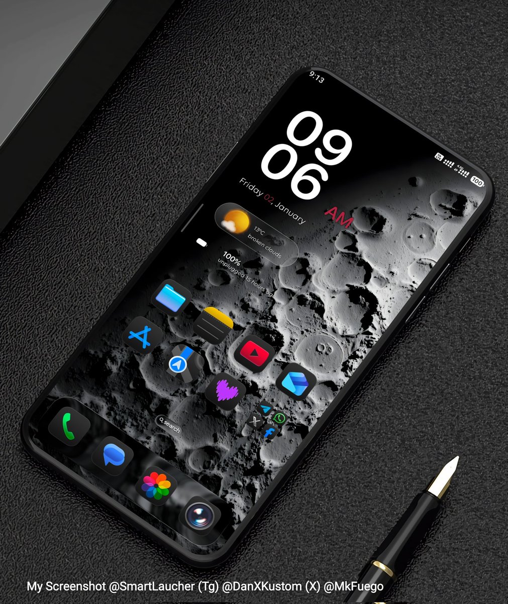 DanXKustom's tweet photo. Good Day friends
My Screenshot
@SmartLauncher

Wallpaper by me @MkFuego 
Widgets by me @MkFuego
Icons #iLiquidOsDark by @EatosApps
Mockup by @nalankang1 via #CreativeApp by @KubixStudio 

#Xiaomi #HyperOs #KWGT #Android https://t.co/P0EEmtE3GA