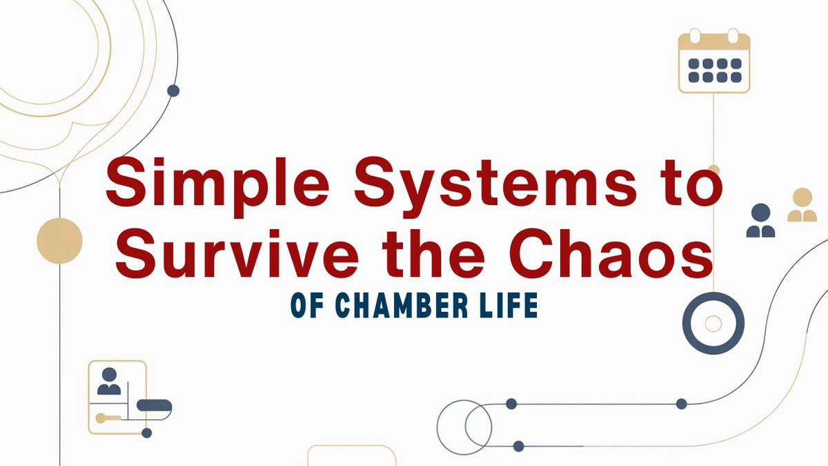 What kind of systems do you have in place to keep yourself organized?

We did a bunch of research on what chambers and other small businesses have in place. 

Here are Simple Systems too Survive the Chaos of Chamber Life.

Go to chamber-pros-community.com/blog/simple-sy…