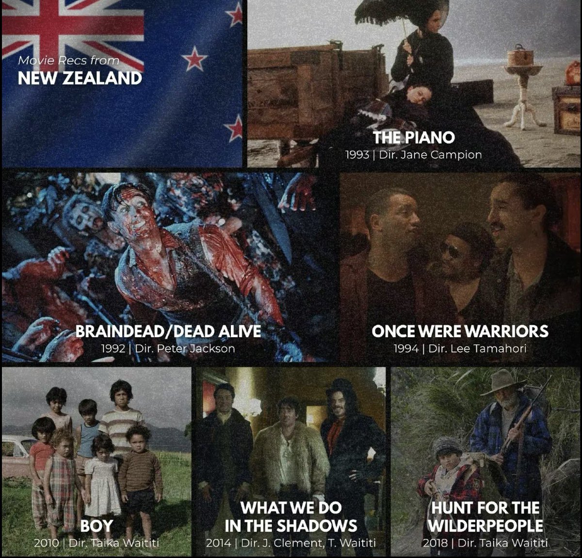 MadzArc's tweet image. ودك تدخل عالم السينما النيوزيلندية؟
هذه بعض الأفلام المميزة اللي ممكن تعتبرها بوابتك لهذا العالم:

ليش السينما النيوزيلندية؟
لأنها تصور العزلة والطبيعة الشاسعة كمرآة للصراع الداخلي، مركزة على الهوية والانتماء والصدمة، بين الواقعية الحميمية والرمزية، بأسلوب بصري بسيط يخدم الفكرة.