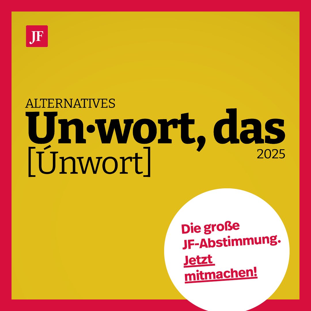 Woke Sprachwissenschaftler wählen jedes Jahr „Unwörter“ wie „Remigration“ oder „Biodeutsch“ – Begriffe, die Linke &amp; Grüne stören.
Jetzt die Alternative: Was ist IHR Unwort 2025?
„Unsere Demokratie“, „Sondervermögen“, „Nichtregierungsorganisation“, „Herbst der Reformen“,