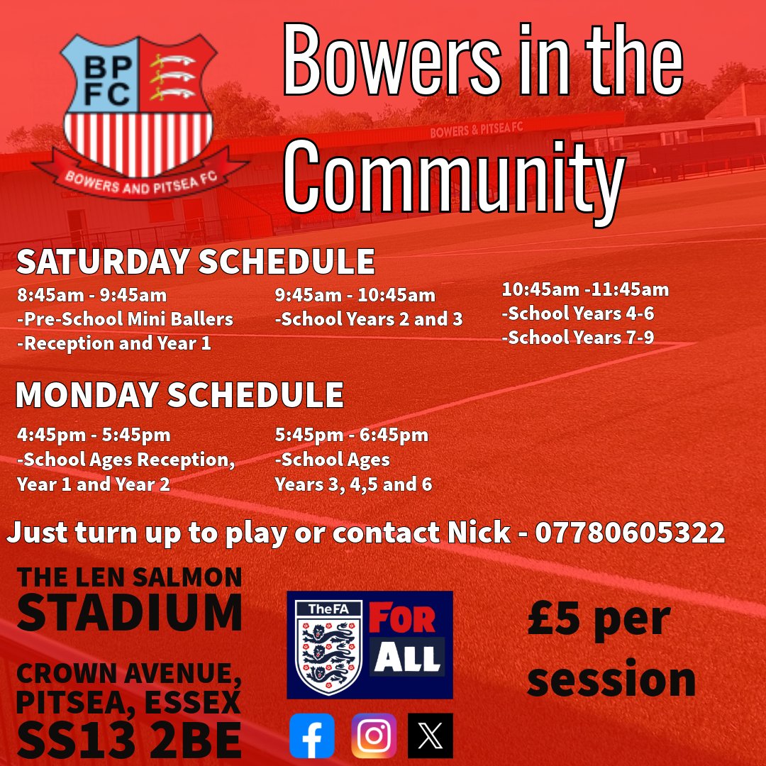 🔴⚪️ WE ARE BACK ⚪️🔴

We hope everyone has had a wonderful Christmas and New Year 🎉 Our Bowers in the Community Team are all recharged and ready to go as our Community Sessions are back tomorrow. Same time. Same place.

Come join us!