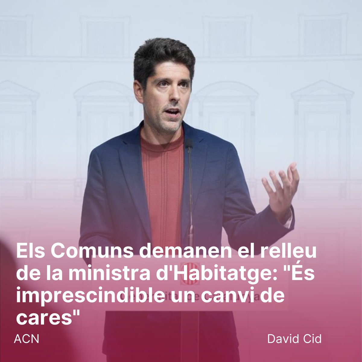 Els Comuns demanen el relleu de la ministra d'Habitatge, Isabel Rodríguez, perquè "li falta valentia". 

<a href="/Ciddavid/">David Cid</a> a <a href="/agenciaacn/">ACN - Agència Catalana de Notícies</a> 👇

laciutat.cat/catalunya/comu…