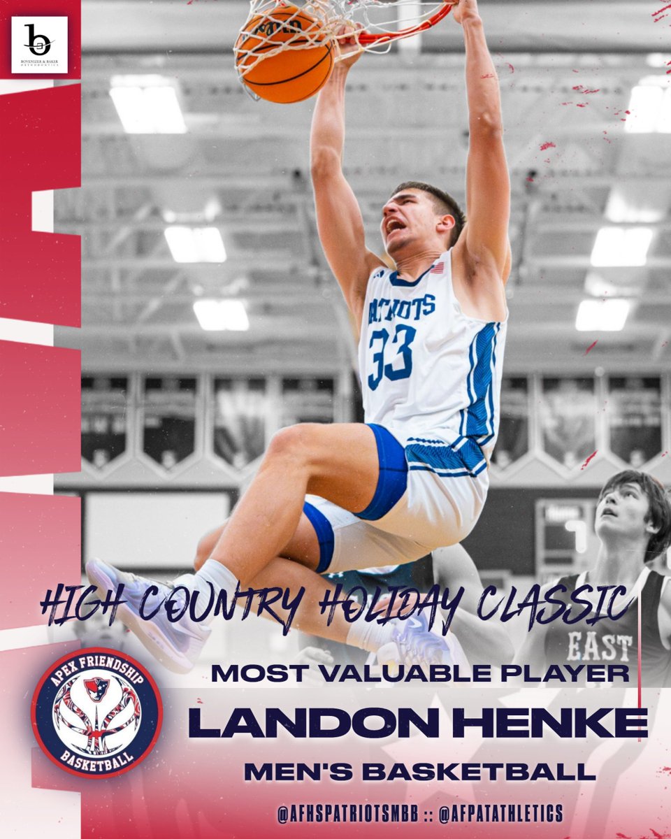AFPatAthletics's tweet image. Congratulations to Seniors Landon Henke and Jadon Green on their recognitions at the High Country Holiday Classic tournament. 🏆 #PatFam #RepAFHS

- Landon Henke :: Tournament MVP
- Jadon Green :: All-Tournament Team