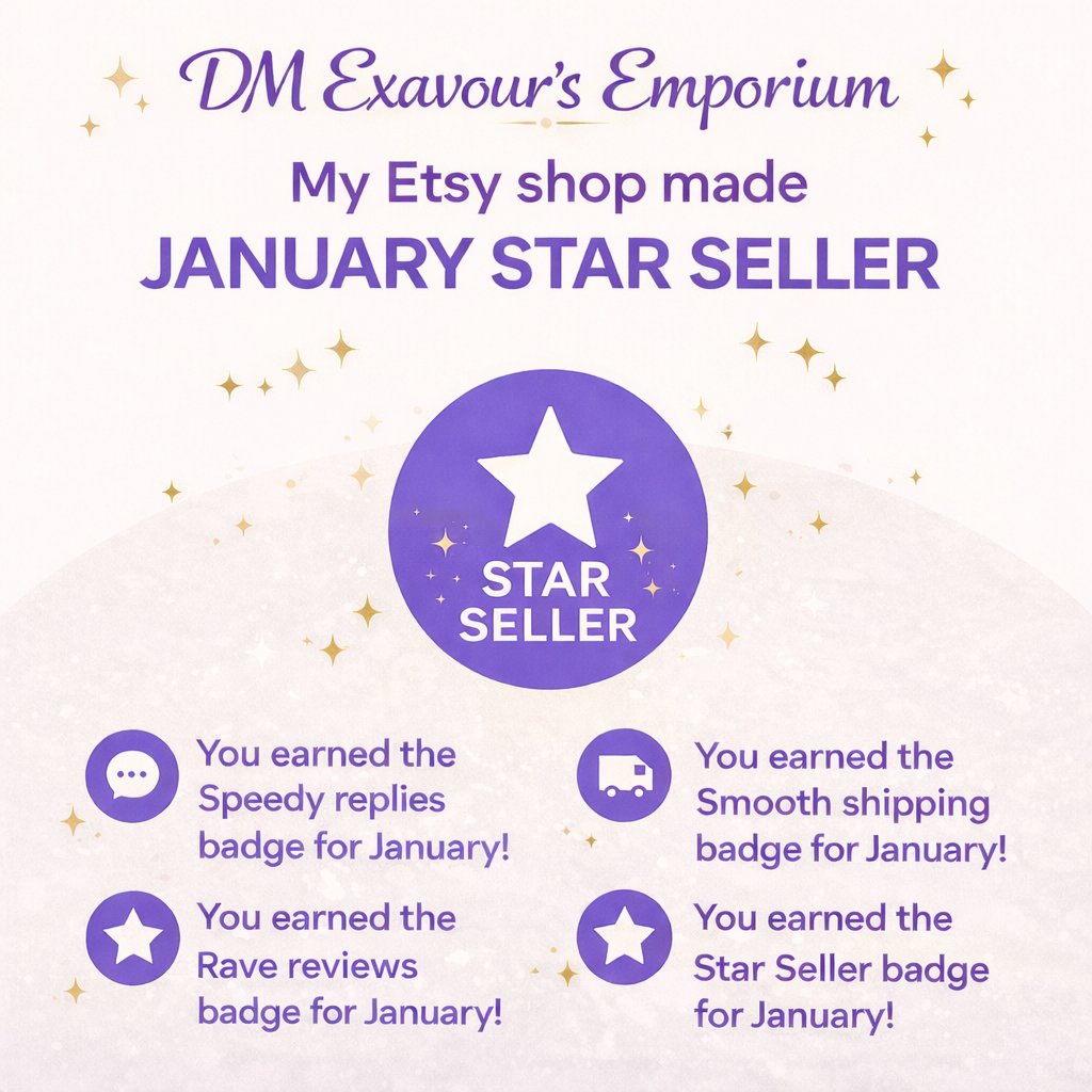 DMExavour's tweet image. We knocked it out of the park again for this Star Seller period! Thank you for the 206 5-star reviews!

etsy.com/shop/DMExavour…