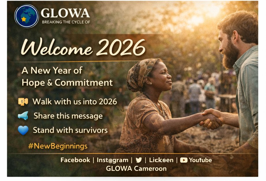 glowa's tweet photo. Welcome 2026 – Message of Hope &amp; Commitment.
As we step into a new year, GLOWA renews its commitment to healing, protection, dignity, and opportunityfor children, women, and communities affected by conflict and exploitation.
2026 is not just a new chapter—it's a call to do better https://t.co/LG8LlZ9ByS