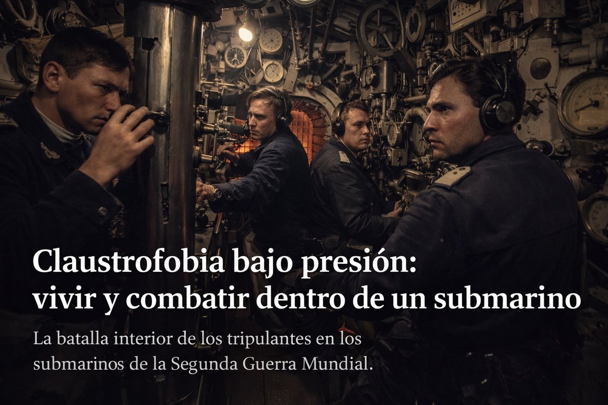 Claustrofobia, silencio y toneladas de agua sobre el casco.
Así era vivir y combatir dentro de un submarino en la Segunda Guerra Mundial.
Nuevo artículo en el blog 👇
tinyurl.com/4anrr6e7

📖 Y durante enero, mi novela «La tarde de los torpedos» está en oferta Kindle en Amazon