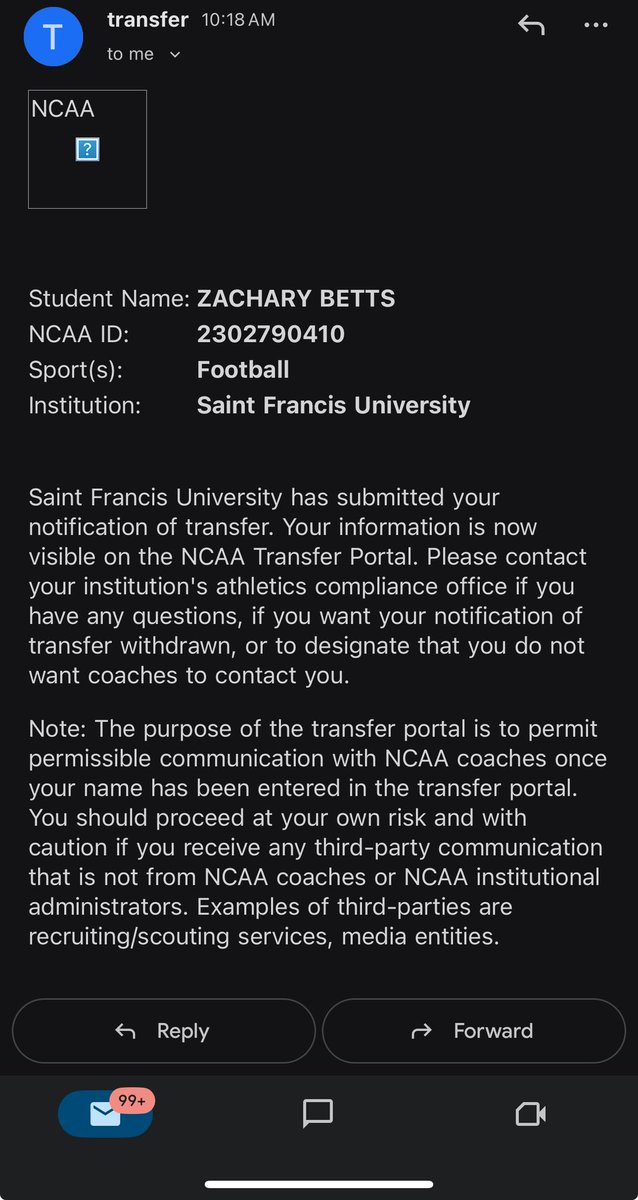 ZacharyBetts5's tweet image. Officially in the portal , Go time💯