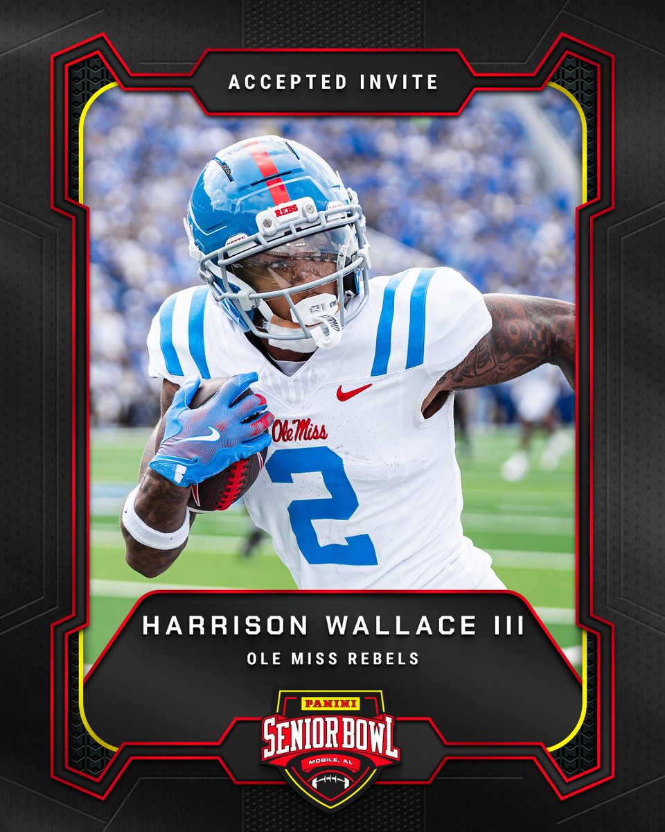 Officially Accepted!

WR Harrison Wallace III (<a href="/iam_trey_10/">Harrison Wallace</a>) from <a href="/OleMissFB/">Ole Miss Football</a> is headed to the 2026 Panini Senior Bowl 🔥

#TheDraftStartsInMobile #WherePlayersPlay