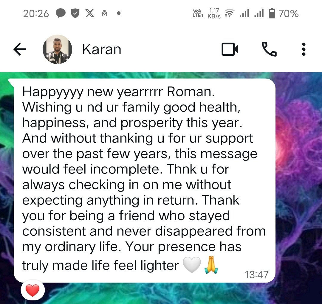 Being there for people should come naturally without conditions and expectations.
This message touched my heart and made me smile.
May God continue to keep me this way 🙏✨💕
#Friendship
#NewYear2026