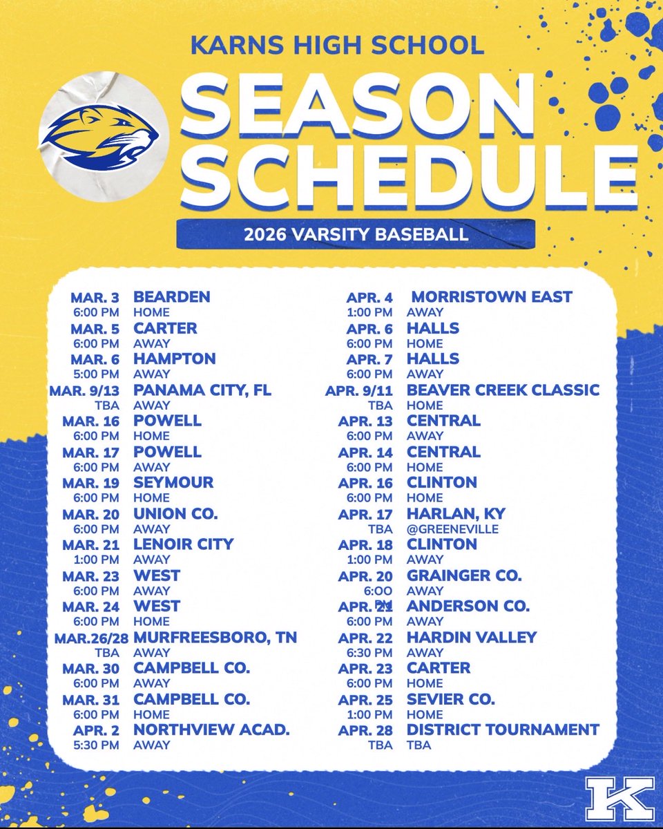 Karns High School Baseball tweet media