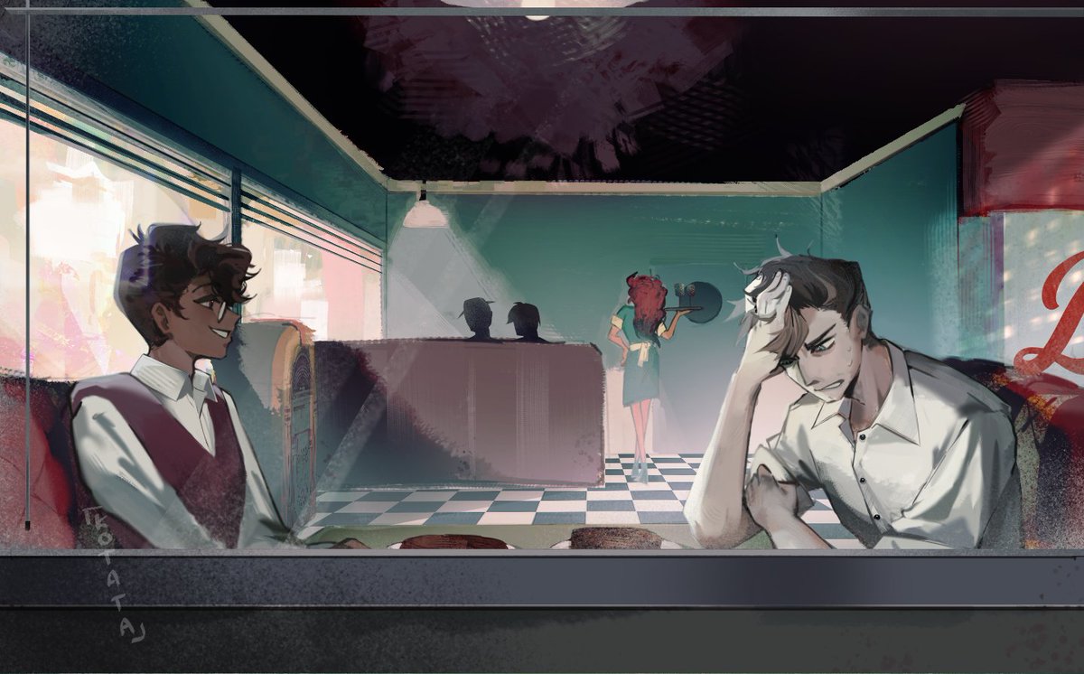 kota_ta_'s tweet photo. Drew some of my favorite scenes from one of my fav ongoing fanfic #RadioStatic #murdermedia

Pls go read Twin Skeletons by @rroomofangel 🥺
https://t.co/rVbfcWMeTY https://t.co/5DGVqqH6FH