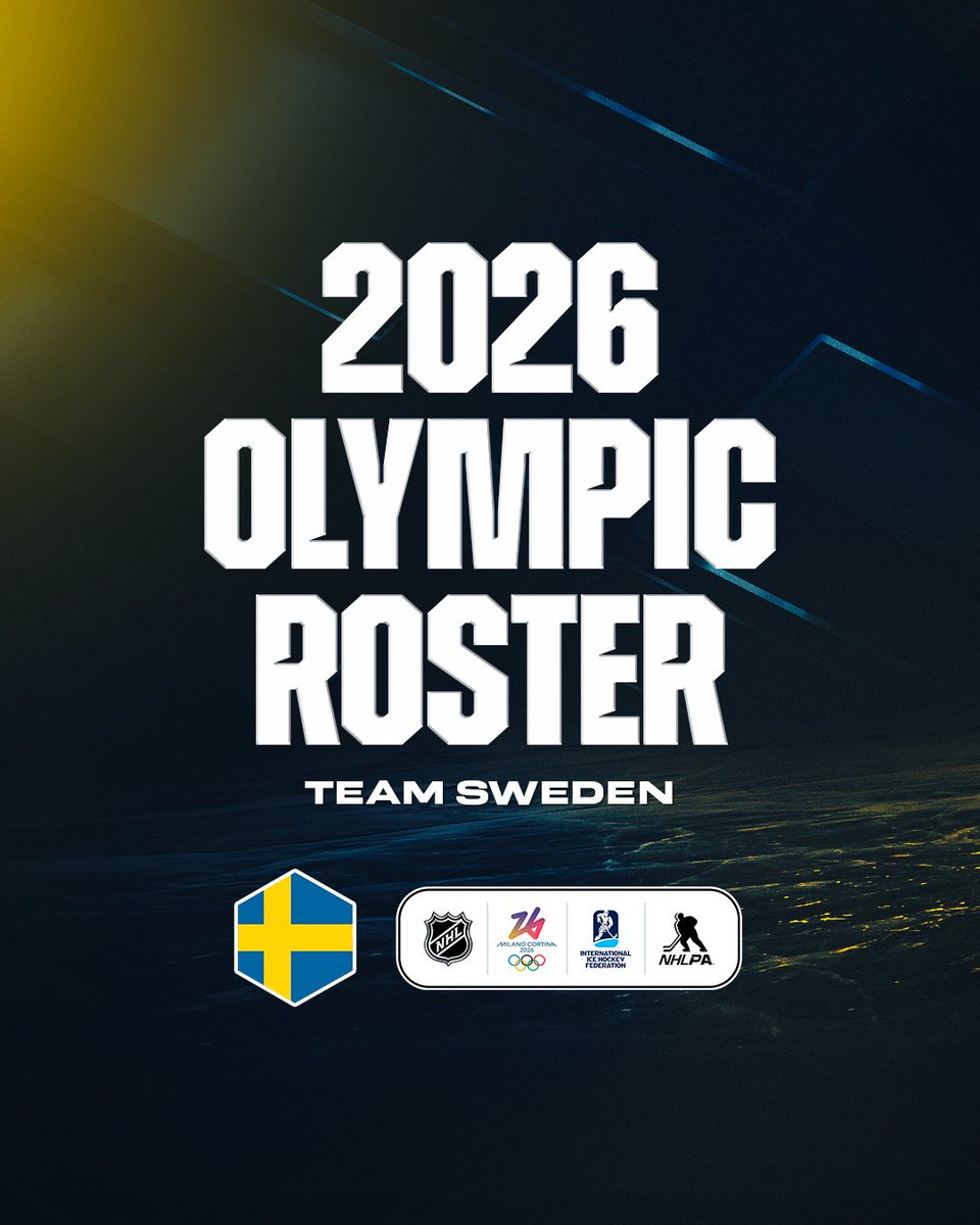 IIHFHockey's tweet image. 🇸🇪 Team Sweden roster for the 2026 Olympic Winter Games is out!👀➡️

Athlete participation requires confirmation by their respective NOC.
@trekronorse @olympics @nhl @nhlpa
#Olympics #NHL #IIHF