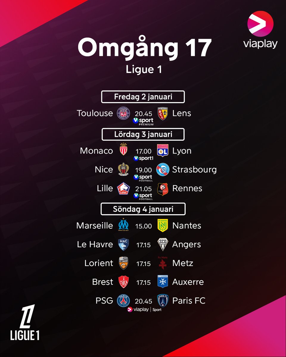 Bonne année et Bienvenue – Ligue 1 är tillbaka! 🎆🥳

📺Missa inte årets första match redan ikväll 20.45 på V sport premium