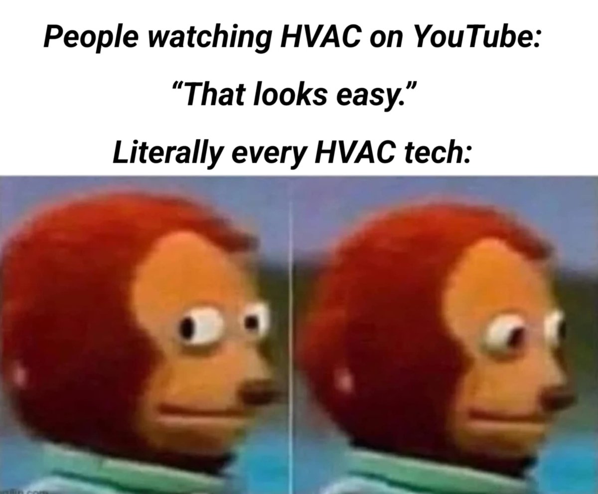 HvacPathways's tweet image. YouTube vs. real life.

#HVACLife #NotDIY #TradeReality #HVACTech