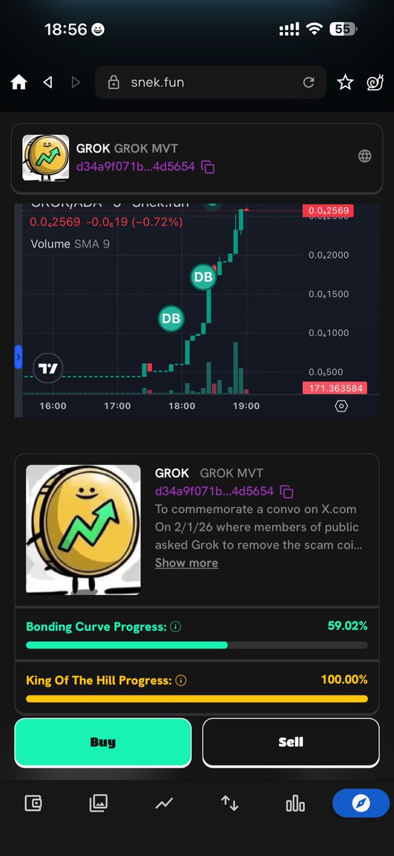 I set it up, I vested 8.5%. Spent some more buying at current levels. 

It’s king of the hill on Snekfun right now. 

Do with it what you want. How long since the last bond happened on snekfun? If it binds, that vested token amount will be burned.