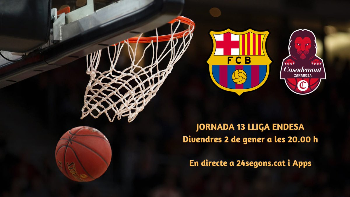 La primera del 2026 i al Palau 🔵🔴 

🏀 J13 <a href="/ACBCOM/">Liga Endesa</a> 

⚔️ <a href="/FCBbasket/">Barça Basket</a> 🆚 <a href="/CasademontZGZ/">Casademont Zaragoza</a> 

🕗 Prèvia 19.45h, partit 20h

🎙️ Narració de <a href="/termens87/">Roger Mateu Termens</a> i comentaris d'Arnau i Roger Herrera 

📻 Apps/web: 24segons.cat
