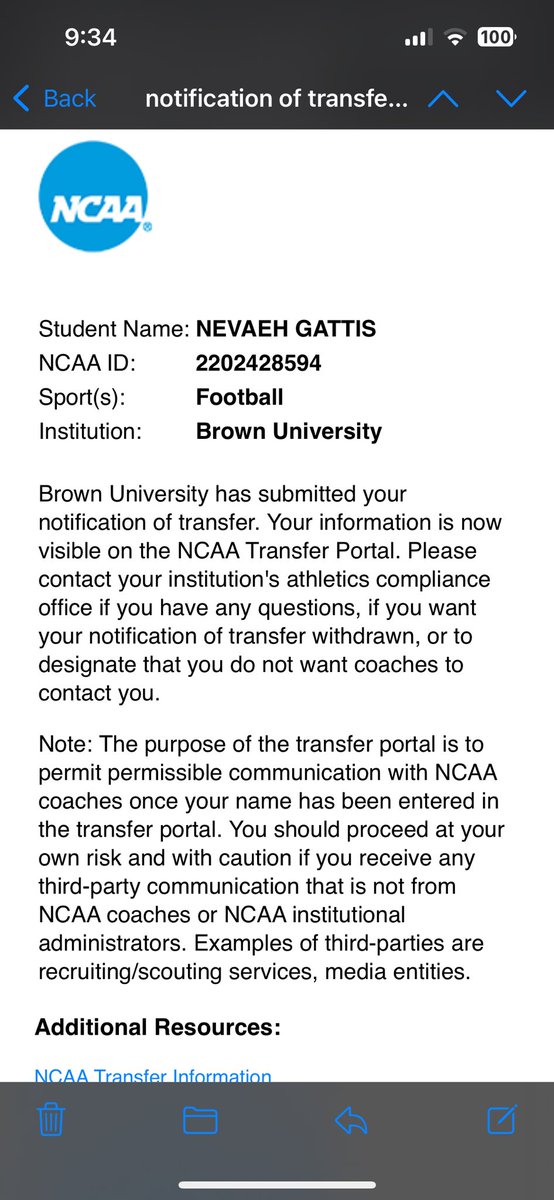 Excited to say that I am officially in the portal. I want to give an unbelievably big thanks to Brown University for an amazing four years. I am excited to see where the portal takes me.