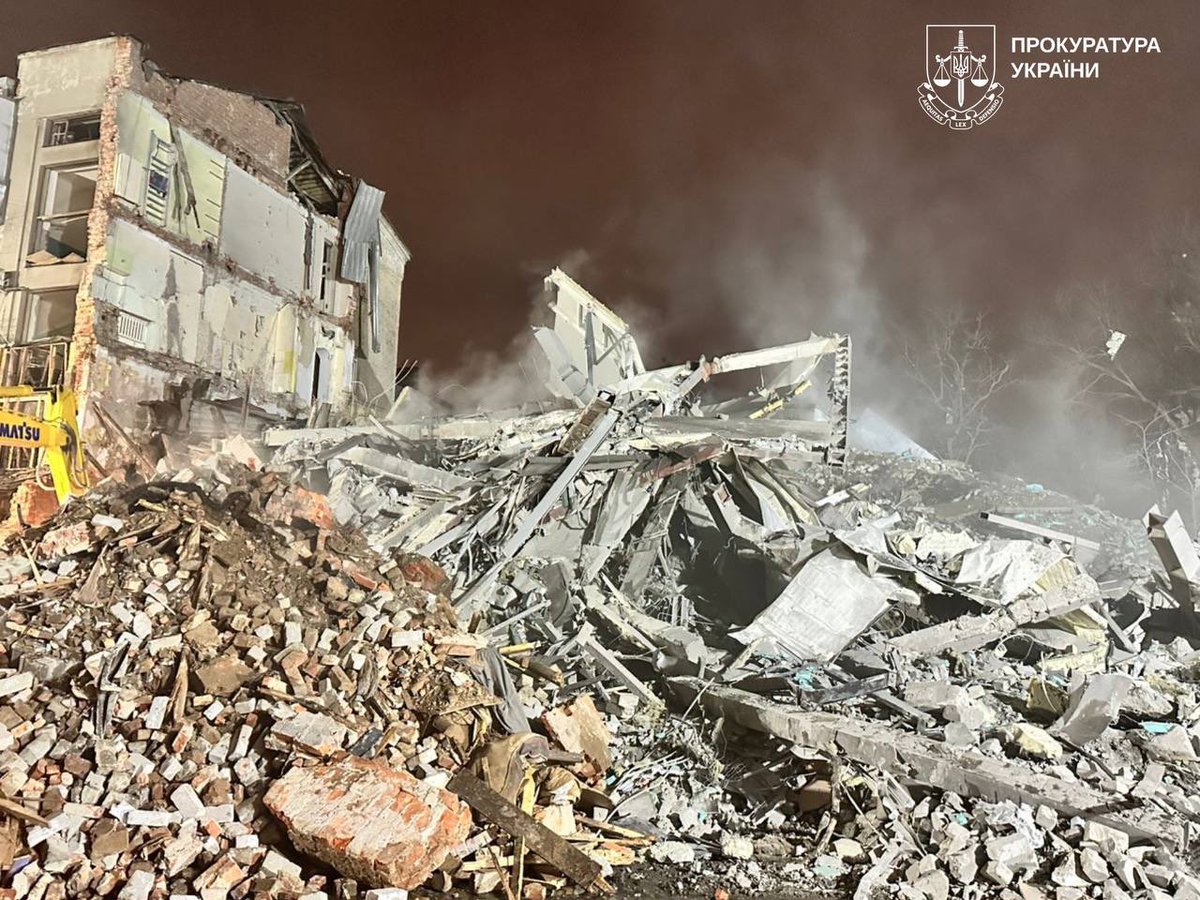 The boy killed in a russian missile strike on Kharkiv was only three years old. His name was Maksym. His mother is still considered missing. The photo shows all that remains of their home.