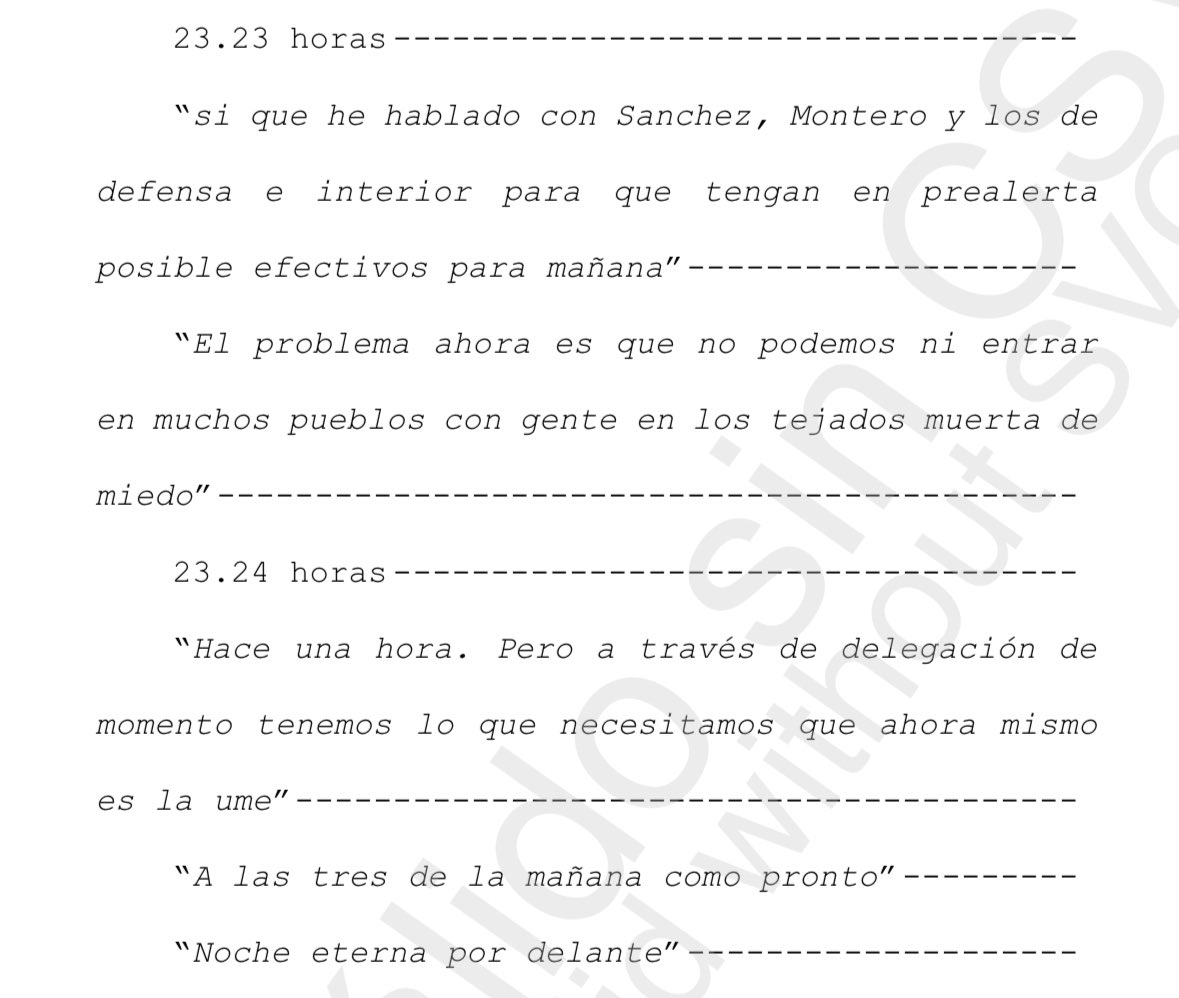 <a href="/EsterMunoz85/">ESTER MUÑOZ</a> Como a las 22:24, Ester, según los mensajes que tu jefe ha pasado al juzgado. Y no solo Sánchez. También Montero, Interior y Defensa. De nada