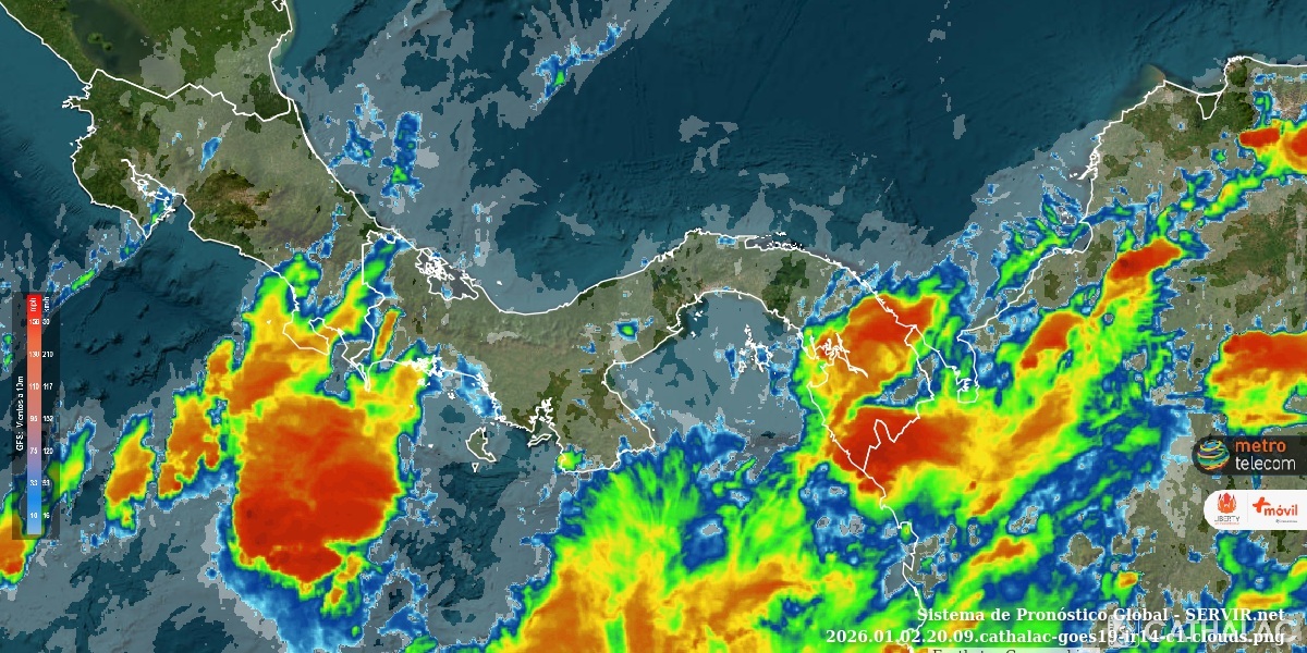 servir_cathalac's tweet photo. Imagen actualizada de satélite GOES infrarrojo para Panamá 🇵🇦 y Costa Rica 🇨🇷 - #CATHALAC #meteo #clima #tiempo ver animaciones en https://t.co/kOO8dsiJY1 https://t.co/OdptStr0kN