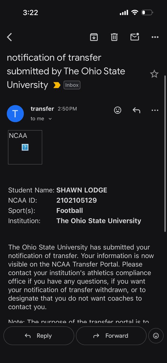 slodge03's tweet image. Officially in the portal

1 year of eligibility