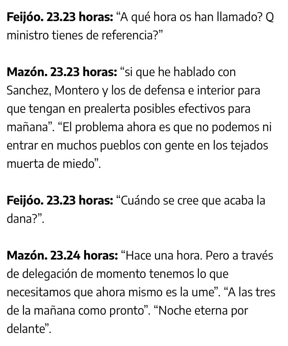 Ante el ruido que han desatado las cuentas financiadas por el PP, los hechos.
El gobierno no nos ayudó.

Os lo cuentan <a href="/NunezFeijoo/">Alberto Núñez Feijóo</a> y Mazón.
Ojo a la pregunta, cuando se acaba la dana, pasadas las 23:23 de la noche con 230 muertos.

Esta es la puta verdad.
No, no todos somos