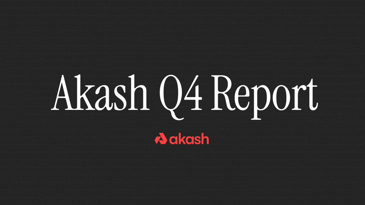 Akash saw its most significant technical expansion in Q4 '25, following the deployment of Mainnet 14 and the launch of AkashML. 

Utilization currently sits at a healthy ~30%, which is a vital indicator of the network’s ability to scale and absorb massive high-end capacity even