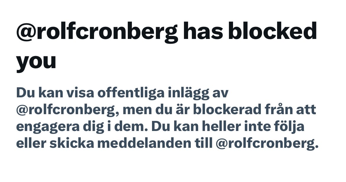 Ännu en god människa i denna tråd som först förolämpar mig och sedan blockar mig. Vad är vitsen?