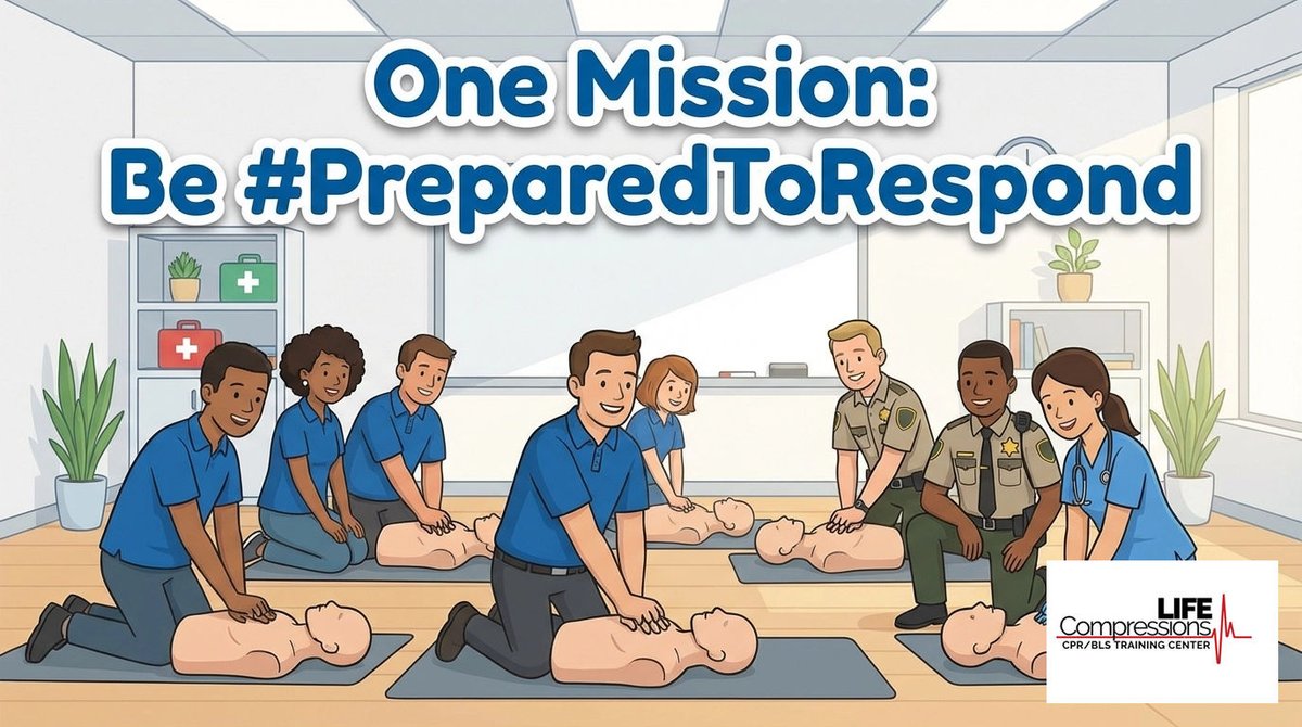 LifeCompression's tweet image. Honoring all the real-life heroes in today’s BLS class: nurse, sheriff’s deputy, and community pros! Different uniforms, same mission: be #PreparedToRespond. Proud to help equip DFW’s finest! 💪🫀 #BLS #CPRTraining #LifeCompressions #HealthcareHeroes #PublicSafety