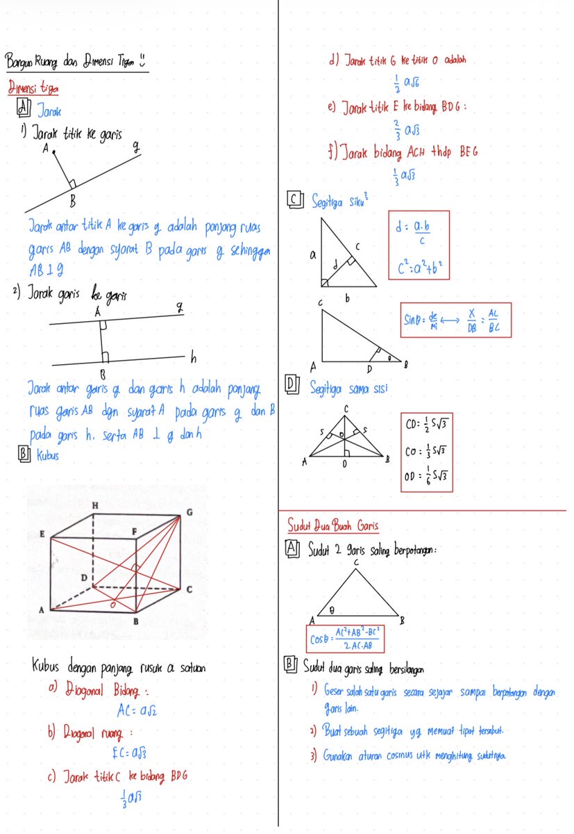 julsijoel's tweet image. HAI! Akhirnya beres ygy, ini ada sedikit rangkuman UTBK geometri full dari bangun datar, ruang, kesebangunan, sampe transformasi geometri ygy.. Semoga bermanfaat dan jangan lupa, like, share, follow, repost/retweet ygy!! TRIMAKASII 🙏🏽🙏🏽

PDF: drive.google.com/file/d/1MfYJEW…