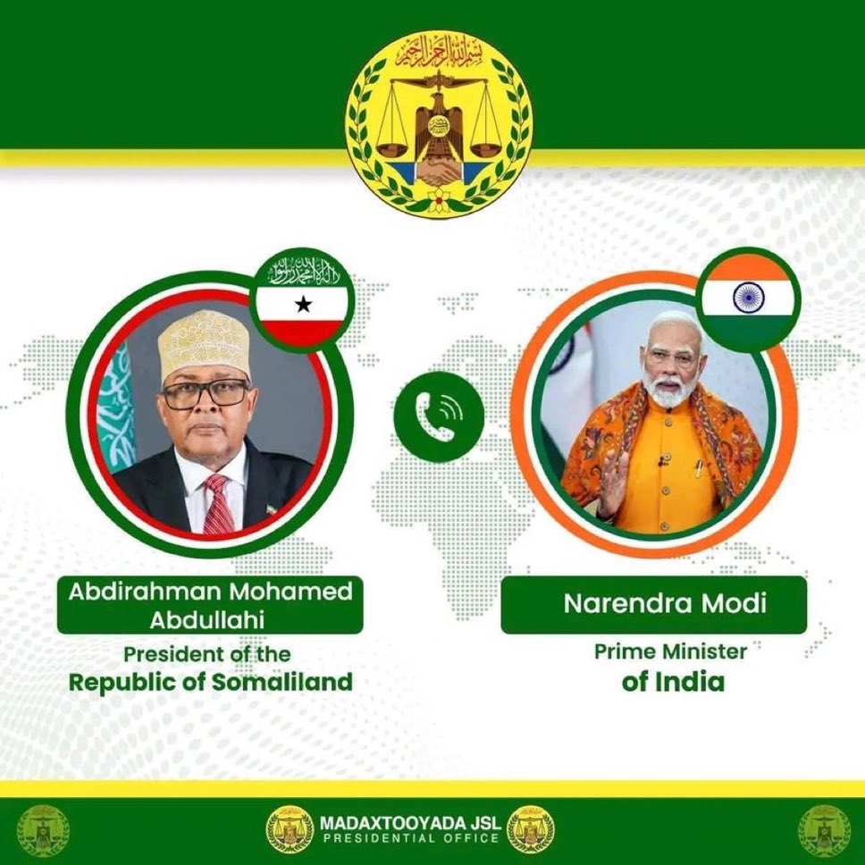 The President of the Republic of Somaliland holds official talks with Prime Minister Narendra Modi of India. Recognition of Somaliland by the world’s largest democracy is imminent.