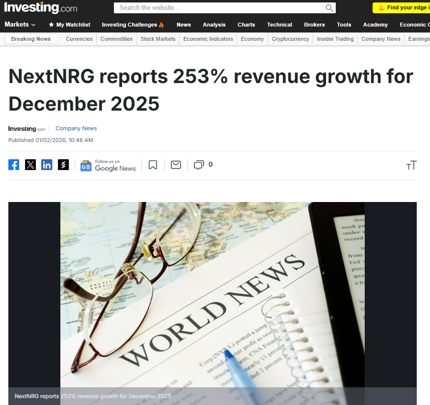 JulieMorri52123's tweet image. LOCKED AND LOADED 📰 #NXXT_NEWS

Fresh PR from NextNRG Inc. (NXXT) and the numbers speak: $8.01M Dec revenue (+253% YoY), 2.53M gallons (+308% YoY).

That’s back-to-back $8M months heading into 2026.
Low float + real execution = locked and loaded.

Just watching how this unfolds…