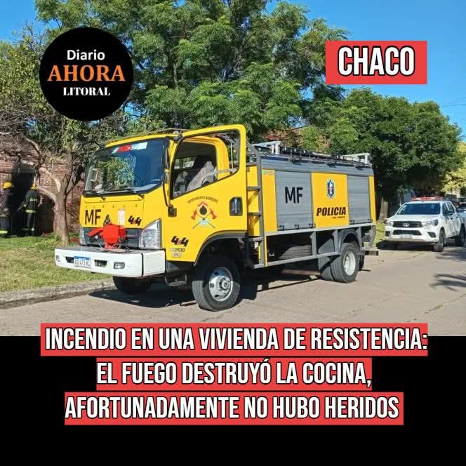 #CHACO - Incendio en una vivienda de Resistencia: el fuego destruyó la cocina pero no hubo heridos. Más información en diarioahora.com.ar
