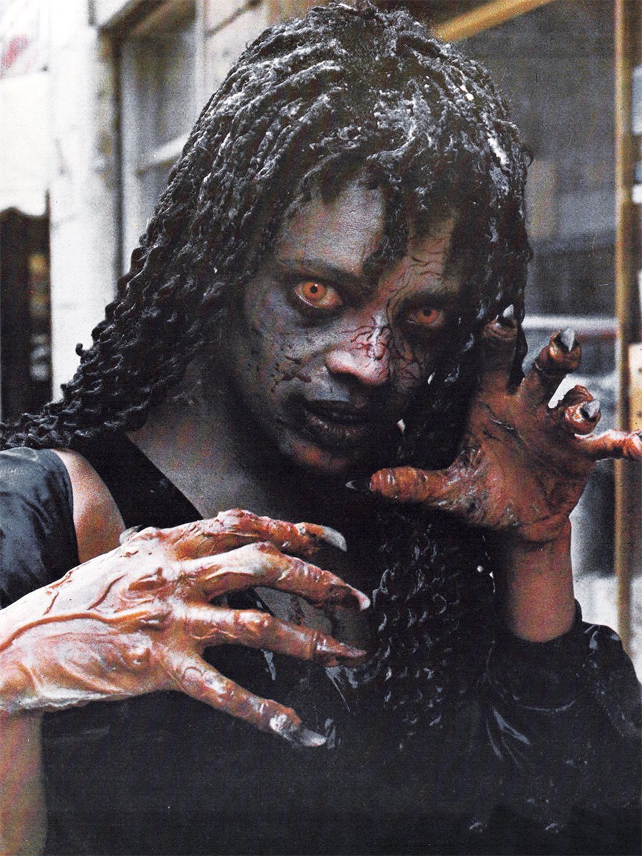 The stunning Geretta Geretta on the set of Demons, Lamberto Bava, 1985.