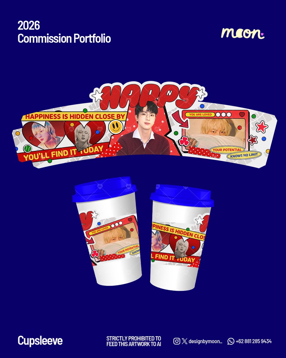 cupsleeve - jin bts
whatsapp (fast response) for inquiries!๑>ᴗ<๑

#jasadesain #jasadesign #디자인커미션 #designcommission #컵홀더디자인 #포스터디자인 #포카디자인 #kpopcommission #zonauang
jasa design desain cupsleeve cafe event bts birthday event fan event freebies