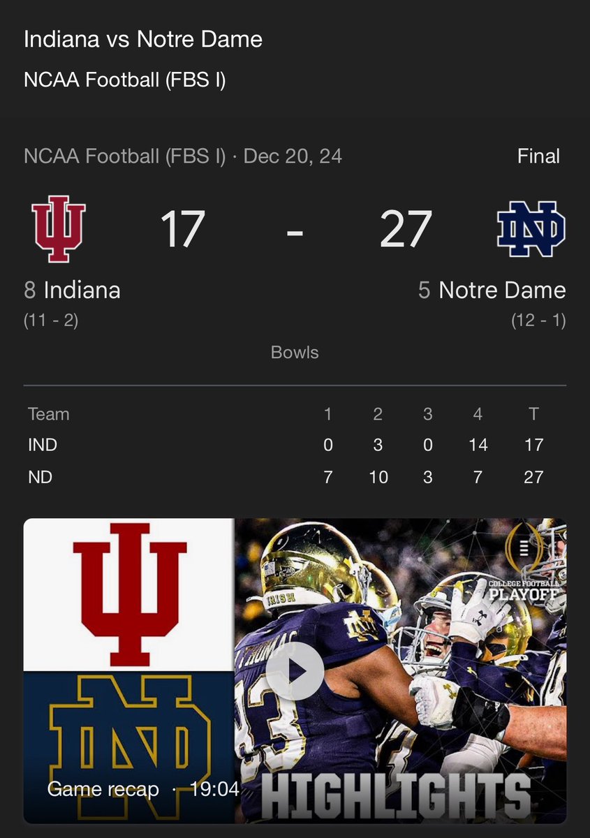 Under Curt Cignetti, Indiana has beaten EVERY SINGLE TEAM they’ve played EXCEPT one…