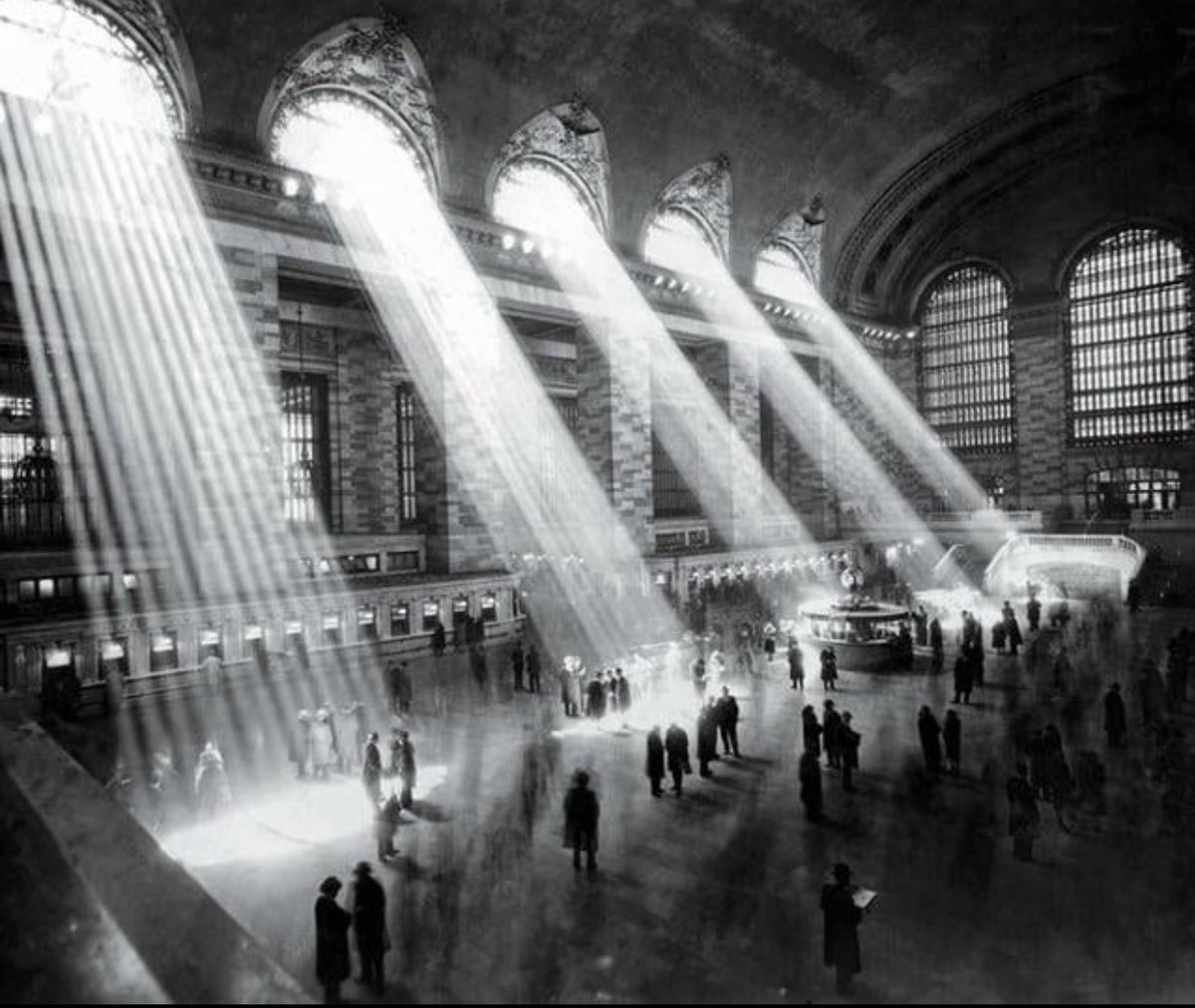 “It’s not possible to take such a photograph anymore, as the buildings outside block the sun rays.” Grand Central, New York City, (1929)