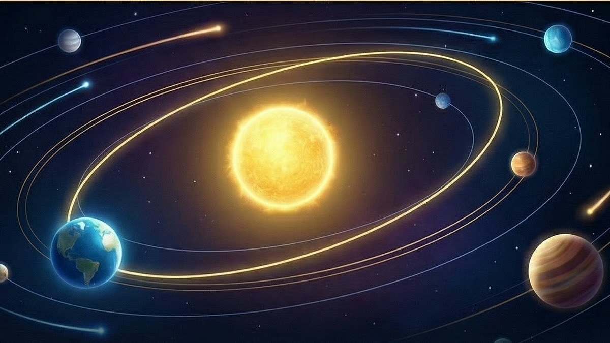 الأرض تقترب من الشمس غدًا بـ147 مليون كم رغم برودة الشتاء. المسافة بين الأرض والشمس تصل غدًا إلى 147 مليون كيلومتر عند نقطة الحضيض الشمسي، بينما تصل إلى 152 مليون كم في نقطة الأوج يوليو المقبل.. برودة الشتاء لا ترتبط بمسافة الأرض عن الشمس، بل بميلان محور الأرض ودورانه السنوي 