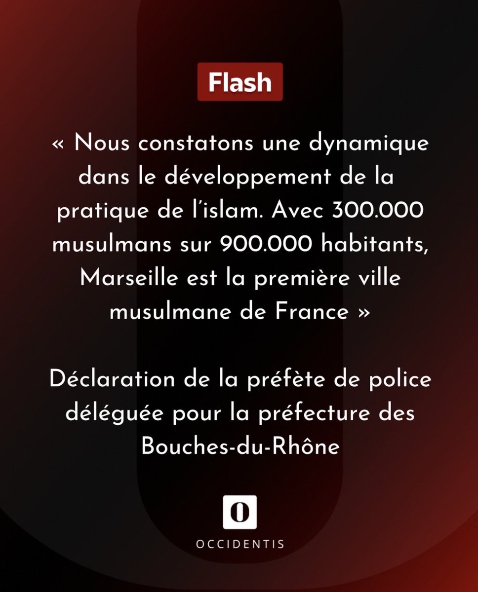 Dans 20 ans ils seront majoritaires....et
Marseille sera la première ville musulmane Française et dans 50 ou 60 c’est le reste du pays subira cette épidémie.Vs  voulez que vos enfants vivent sous la charia à la fin du siècle ?continuez à baisser les yeux et vs serez soumis.
