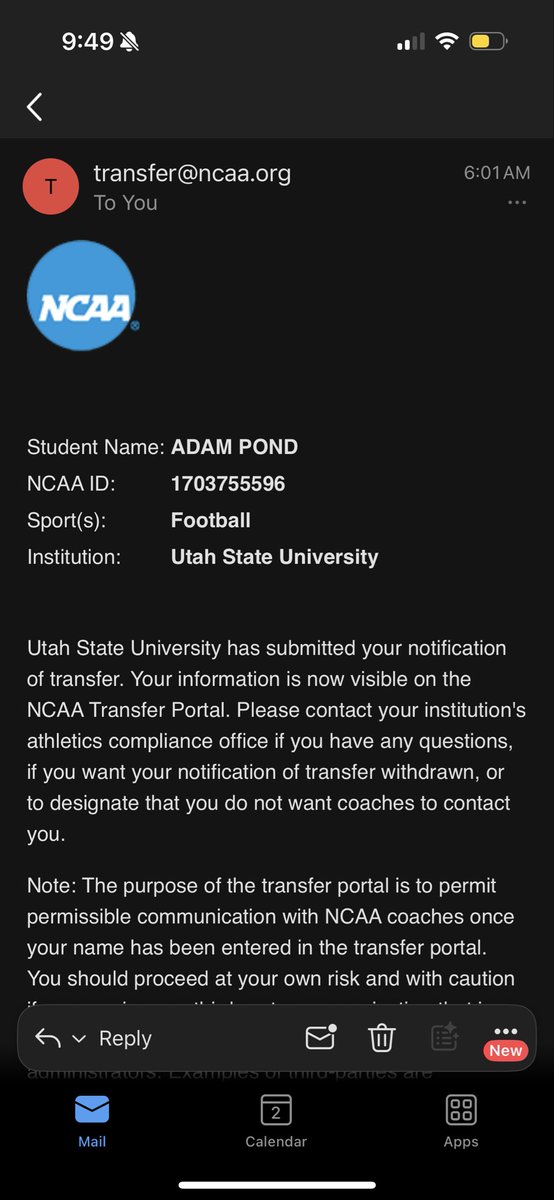 AdamPond13's tweet photo. Officially in the portal with one year left!
@AlphaRecruits15 https://t.co/Q04qoI7Swb
