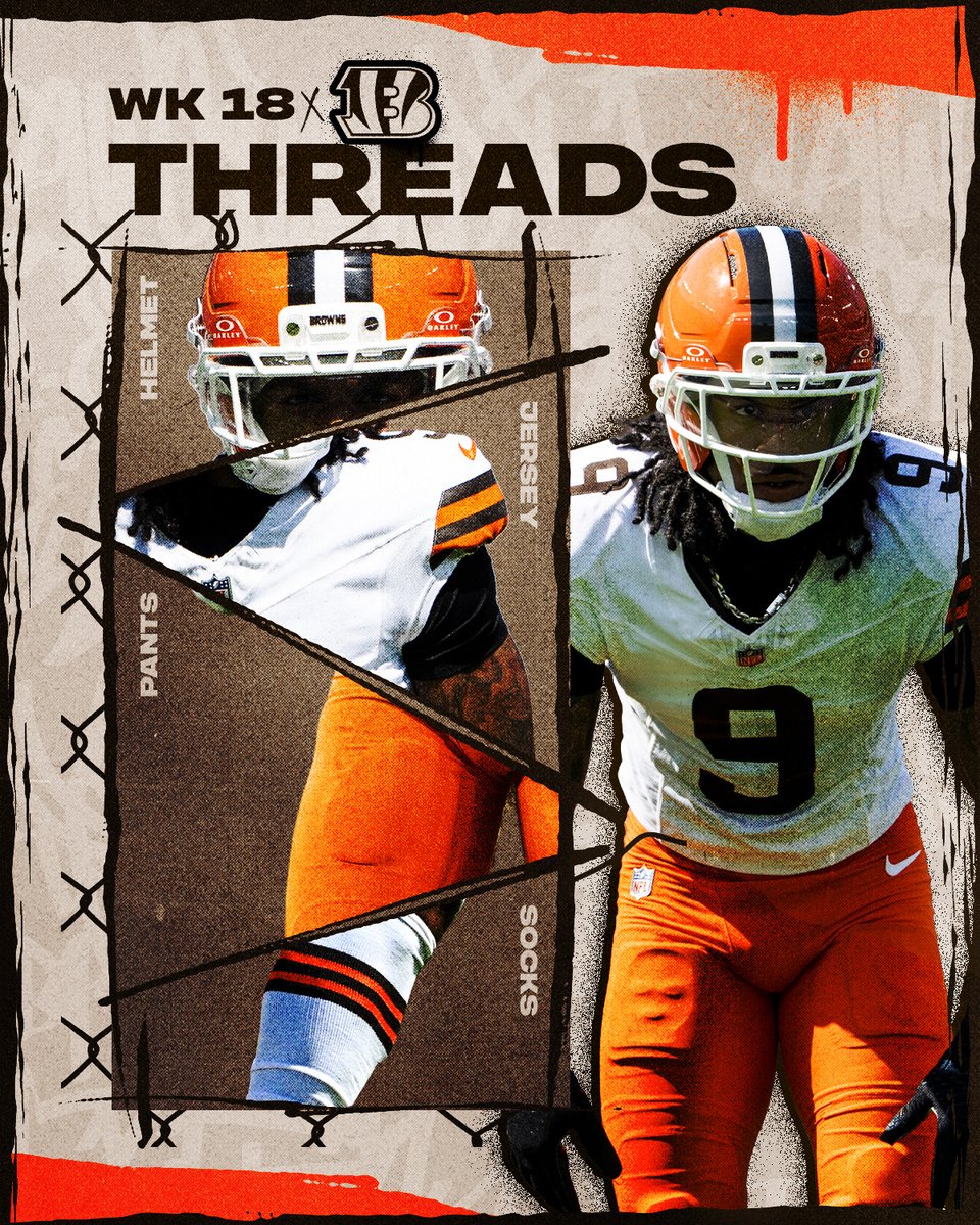 Browns's tweet photo. last looks of the season ⚪🟠 https://t.co/P4MKL5EHCi