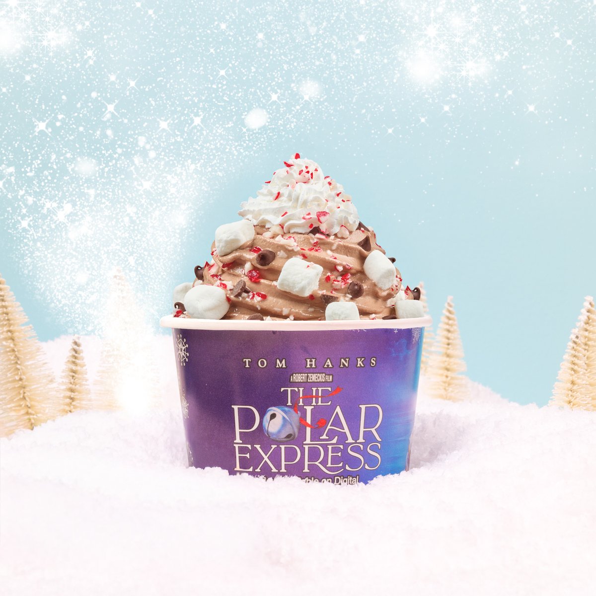 sweetFrog's tweet image. Transport yourself to the North Pole with our Hot Chocolate Express froyo!❄️🚂🎫 Only available for a few more days! 🐸🍦🍫☕

🎬The Polar Express is Now Available on Digital!