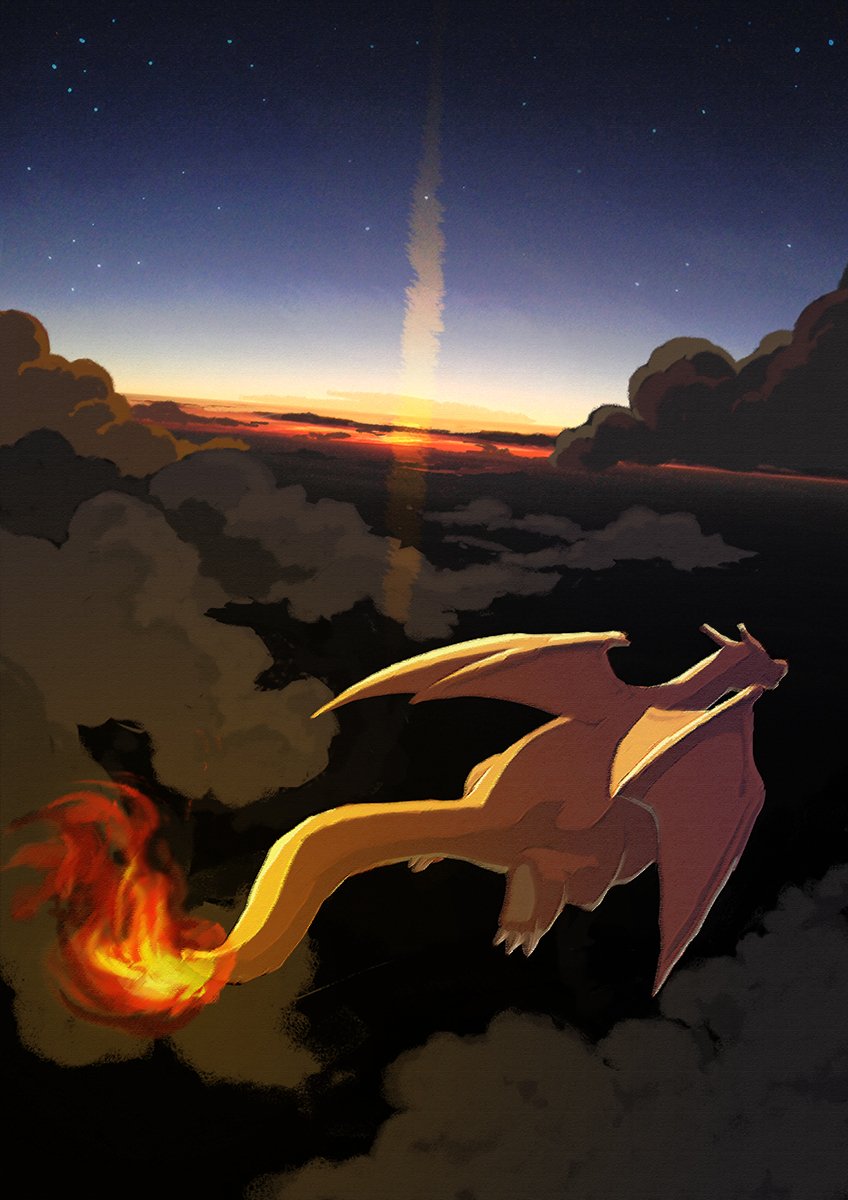 RelentlessZard's tweet image. Headed into the weekend rn like
credit: @chikafuji_genki 
#art #anipoke #pokemon #charizard #charfam