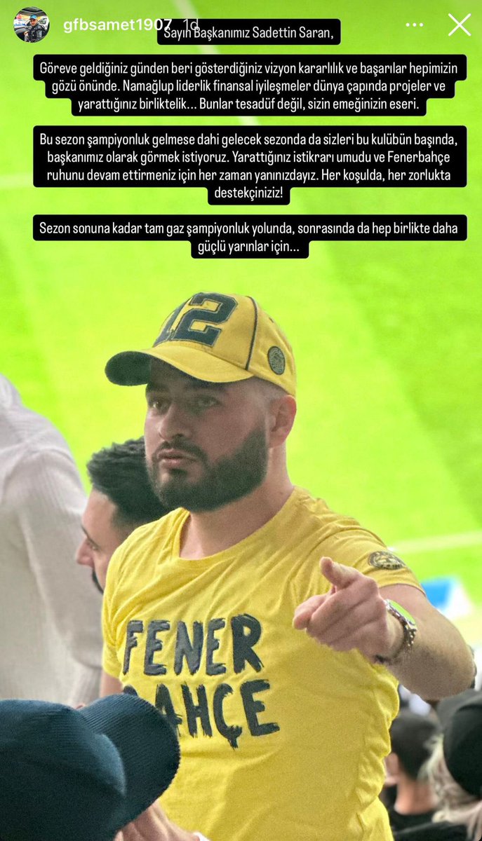 📲 Maraton GFB Lideri Samet Yıldırım: Bu sezon şampiyonluk gelmese bile Sadettin Saran’ı başkanımız olarak görmek istiyoruz!