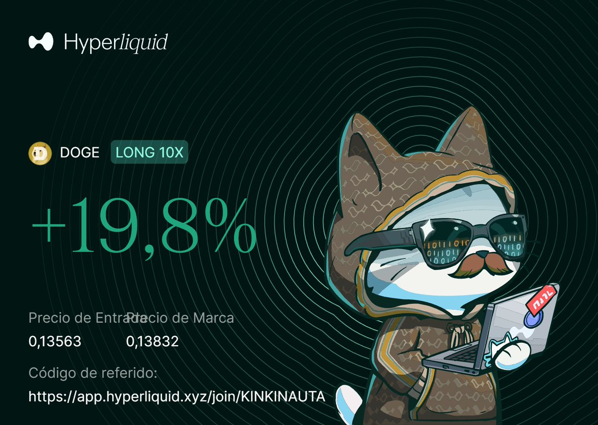 Opera perps de $DOGE sin fricciones en <a href="/HyperliquidX/">Hyperliquid</a> usando mi código de referido app.hyperliquid.xyz/join/KINKINAUTA <a href="/CriptoInfo/">Criptomonedas</a> #cripto
