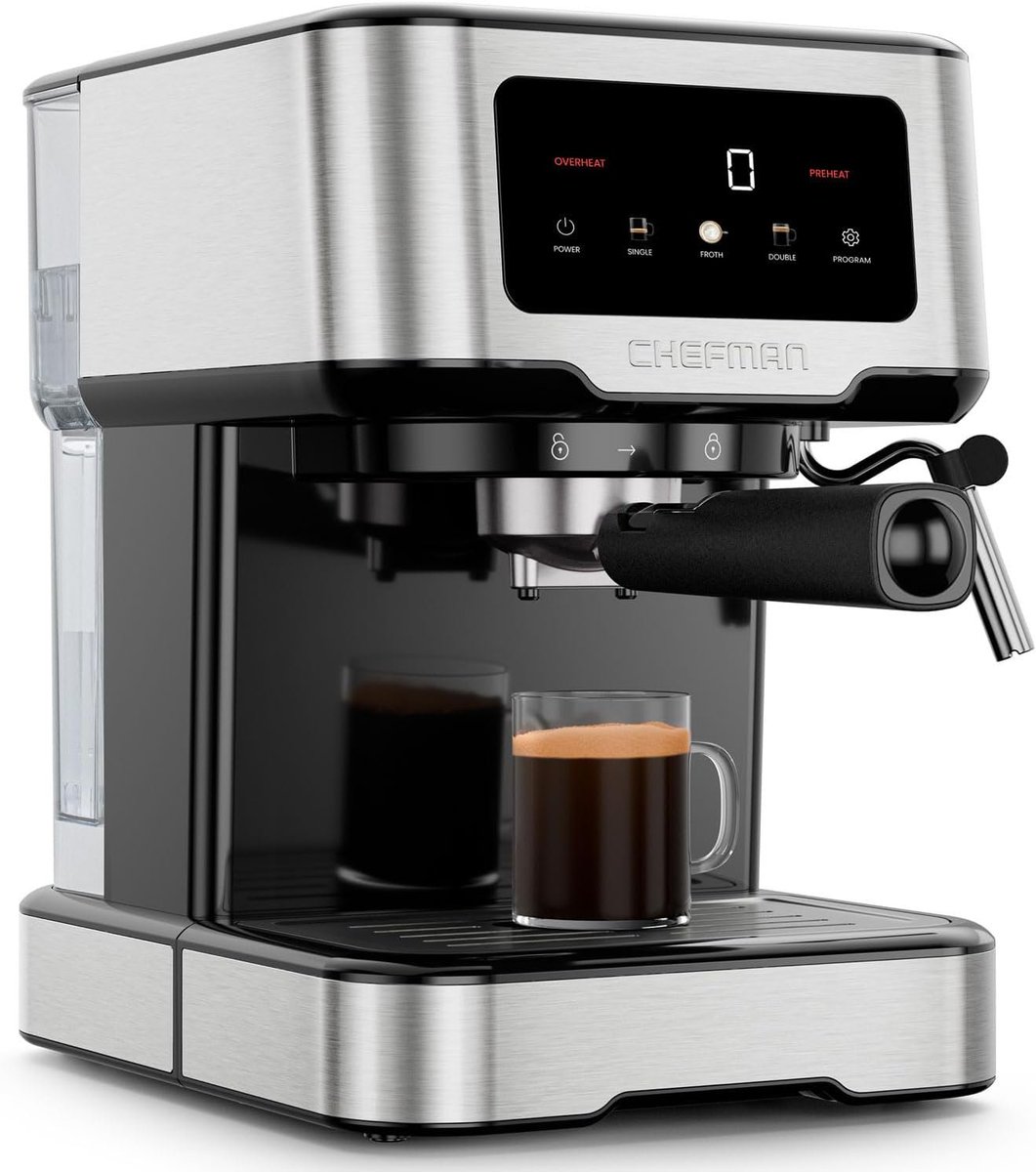 GeekyBargain's tweet photo. Chefman Digital Espresso Machine

https://t.co/IUiDPrWLJE #ad https://t.co/P85ozETpAm