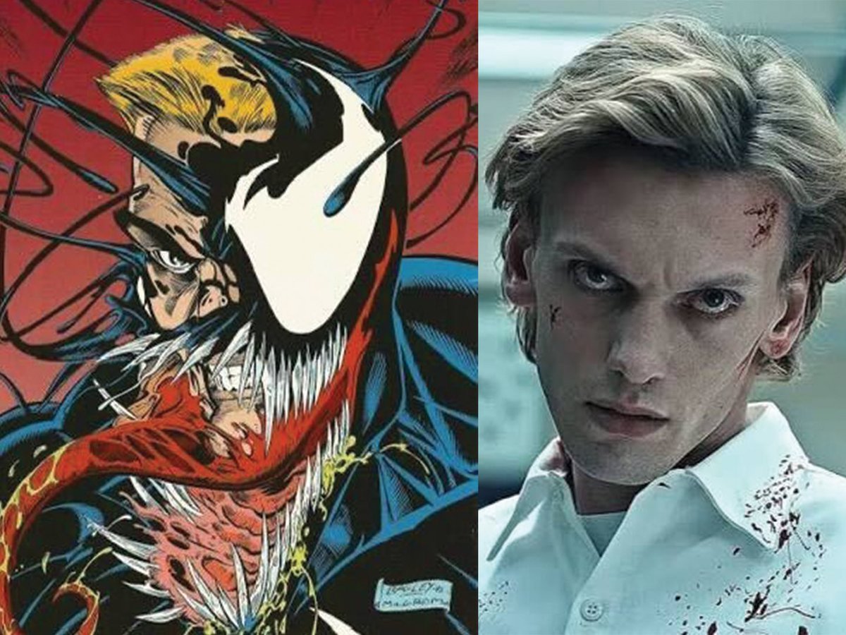 DanSharp's tweet image. D&amp;amp;D or Spider-Man?

Mind Flayer = Symbiote: Dark, inter-dimensional alien parasite hive mind.

Will Byers = Peter Parker: Good kid nearly corrupted by parasite. 

Henry Creel/One = Eddie Brock: Gives in to the dark influence.

“We. Are. One.”
“We. Are. Venom.”

 #StrangerThings5